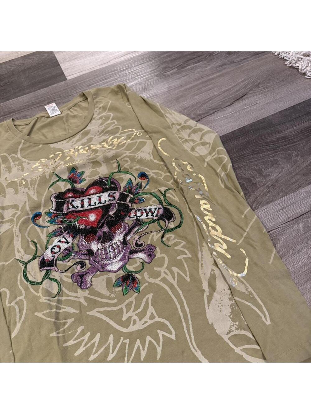Ed hardy Christian Audigier love kills slowly long sleeve M